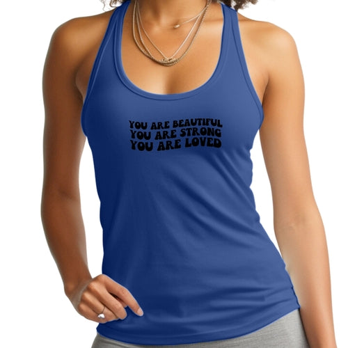 Fitness-Tank-Top-Graphic-T-shirt-you-are-Beautiful-Strong