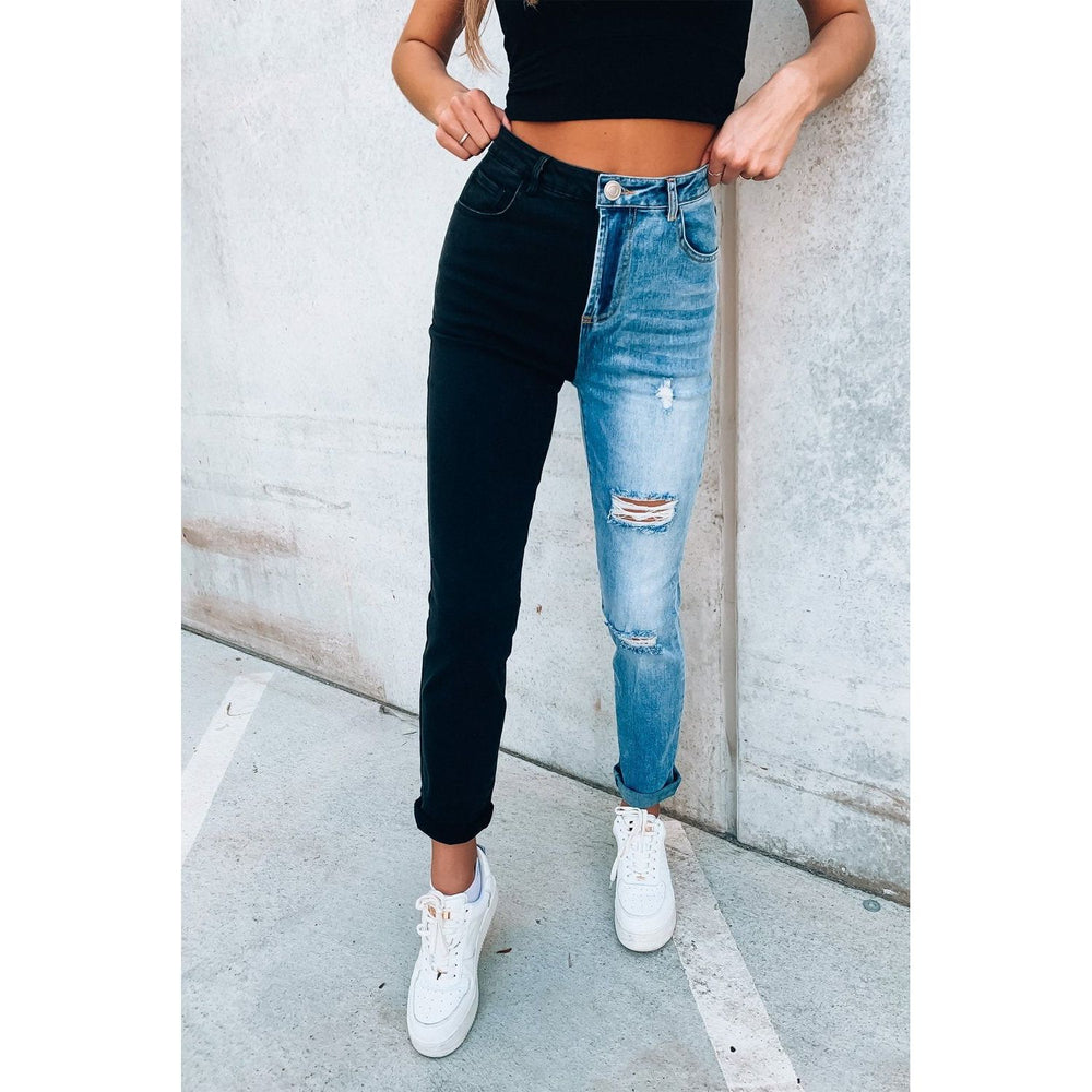 womens-block-distressed-right-leg-black-left-leg-blue-pocket-jeans