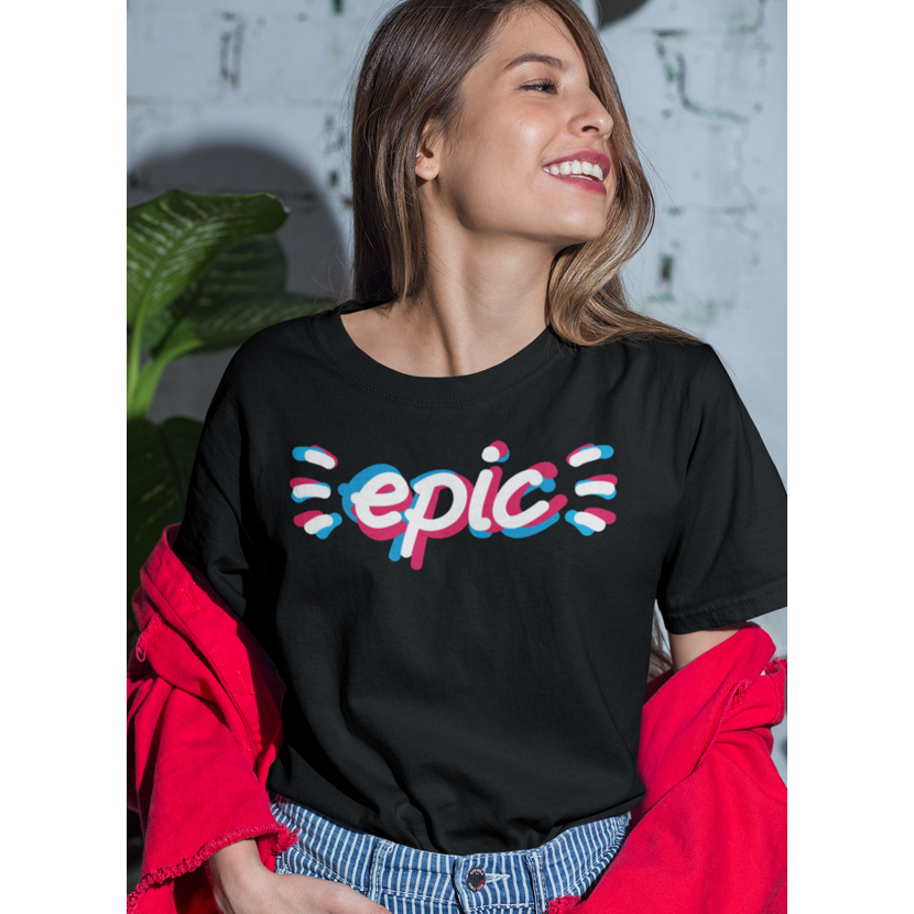 Black-White-Script-Epic-Women-T-shirt