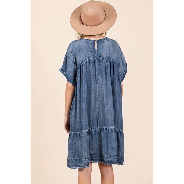 Slightly-stretchy-Tiered-Raw-Hem-Pocketed
