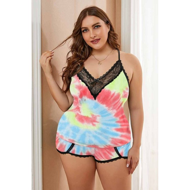 tie-dye-spaghetti-strap-lace-pajama-set