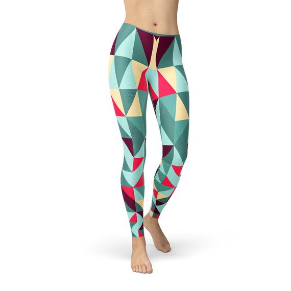 Colorful-Geometric-Triangles-Womens-Leggings