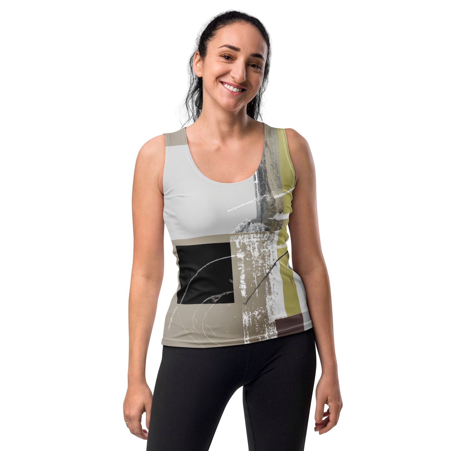 womens-stretch-fit-tank-top-abstract-brown-geometric-shapes-