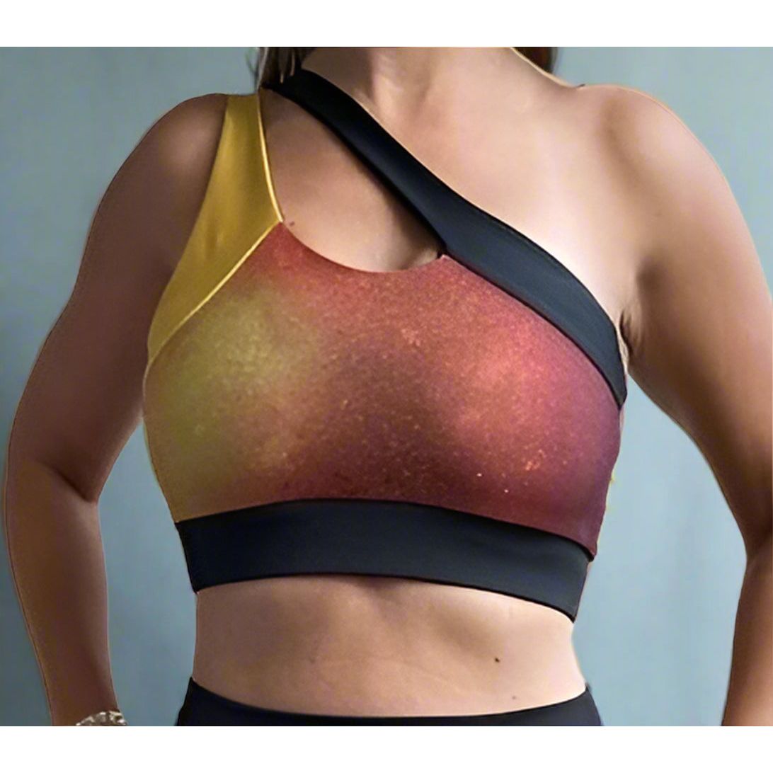  One-Shoulder-Fire-Sports-Bra